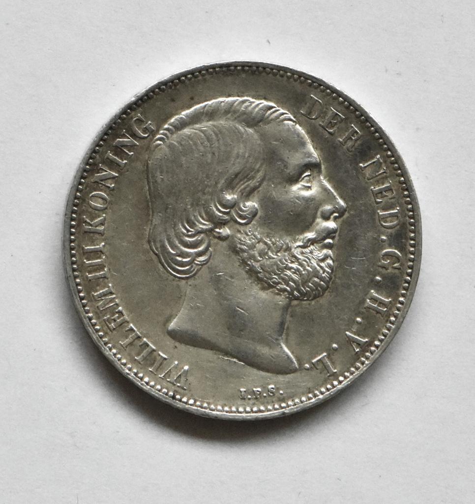 1 gulden 1864 ZFR+ koning Willem 3, Postzegels en Munten, Munten | Nederland, 1 gulden, Koning Willem III, Verzenden, Zilver