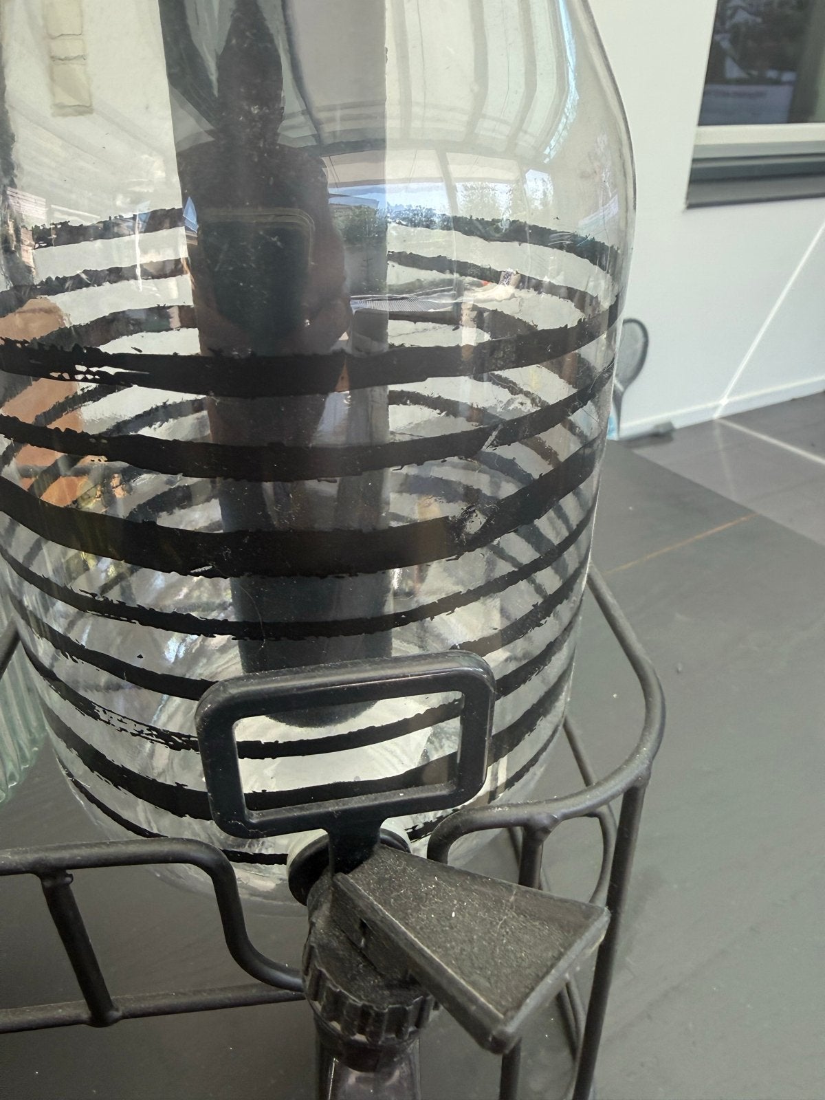 Dubbele Glazen Drankdispenser met Standaard - 2 x 4L, Ophalen of Verzenden, Zo goed als nieuw, Zwart, Glas