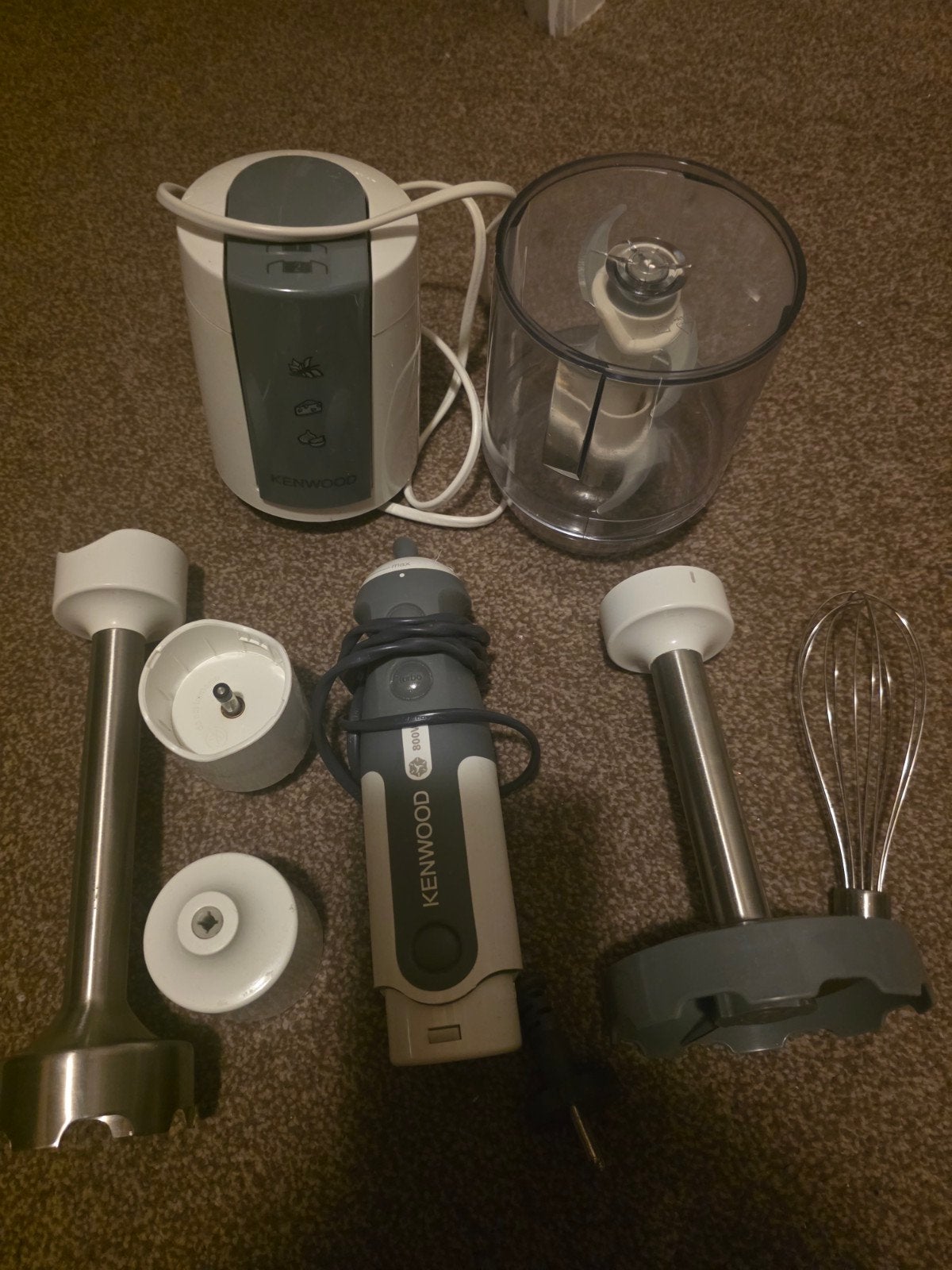 Kenwood Staafmixer en Keukenmachine Set - 800W, Minder dan 1 liter, Ophalen of Verzenden, Gebruikt, 2 snelheden
