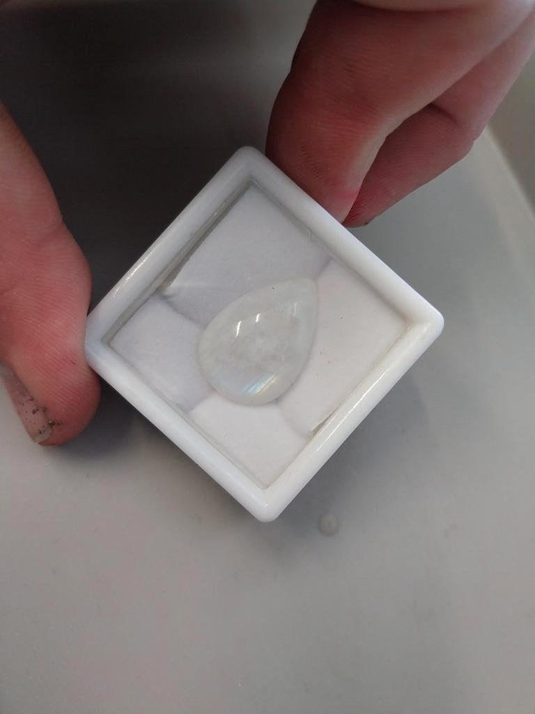 Grote regenboog peer maansteen cabochon, Ophalen of Verzenden, Nieuw