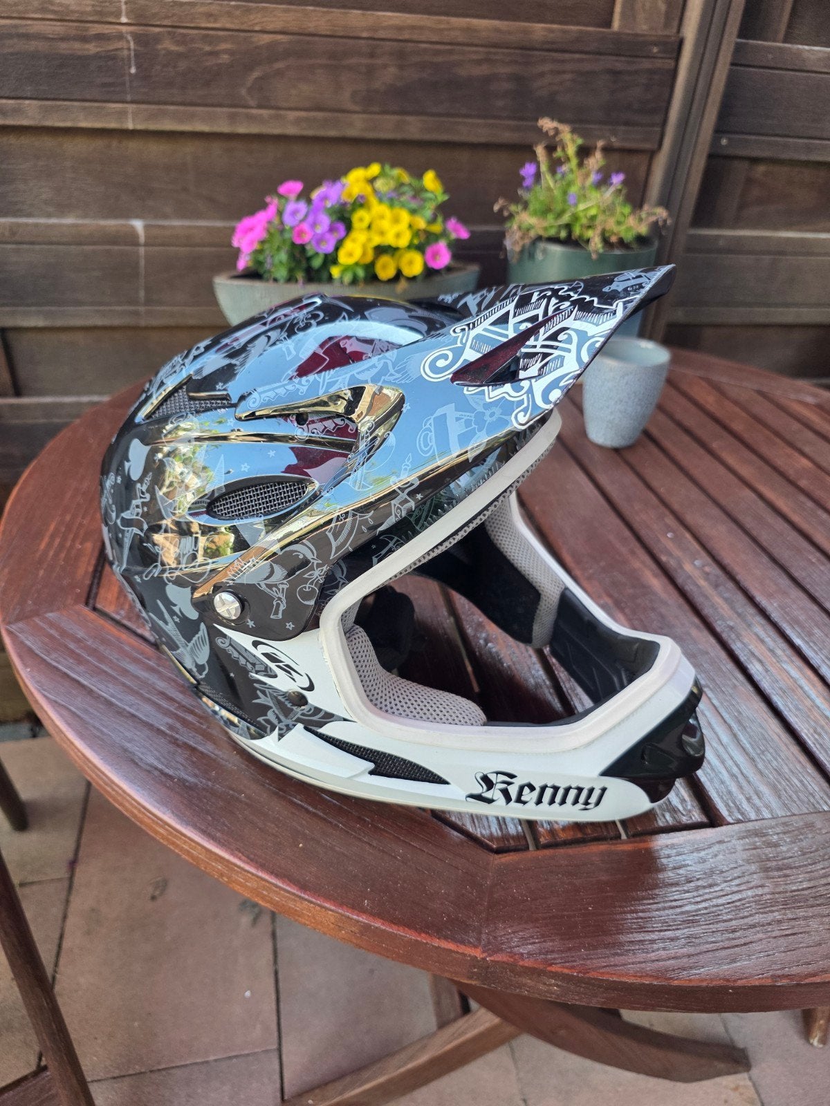 Kenny Downhill/Cross helm - Zwart/Wit, Maat M, Ophalen of Verzenden, Zo goed als nieuw, XS, Kenny