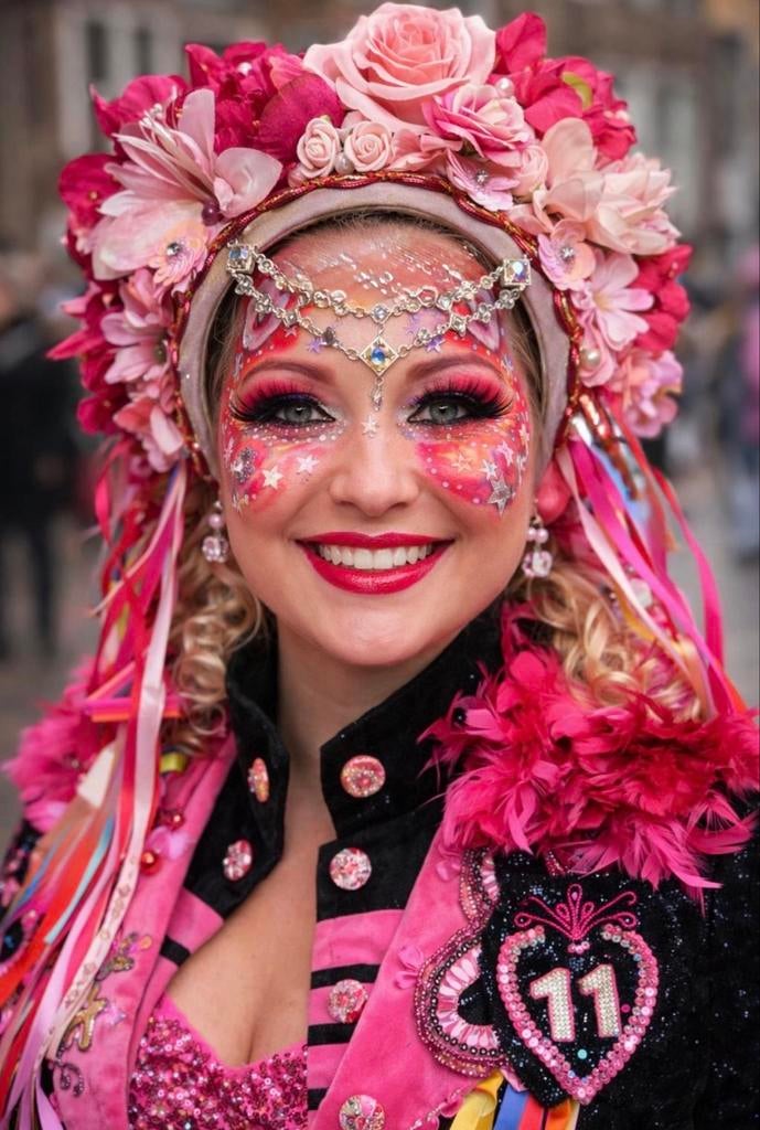 Roze Bloemenband met Strass en Parels Bloemfetti, Ophalen of Verzenden, Nieuw