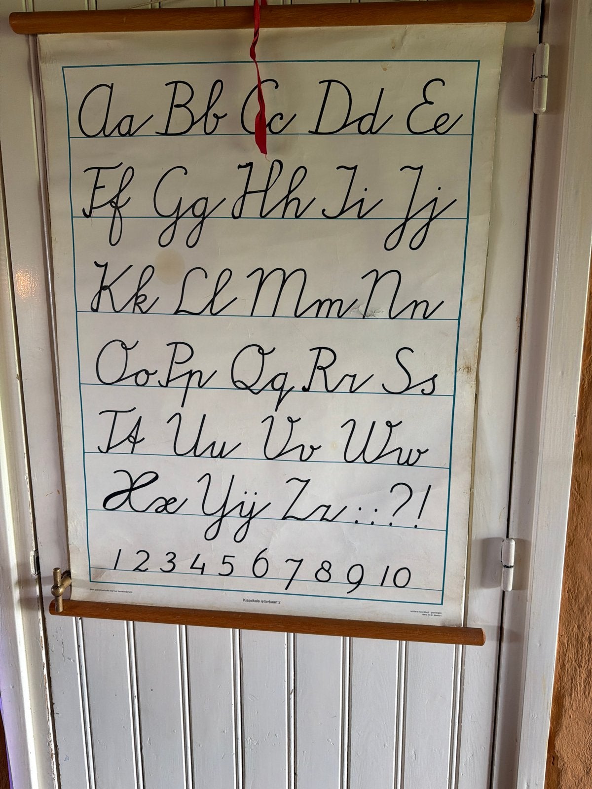 Vintage Schoolplaat Schoonschrift Alfabet Cursief, Ophalen of Verzenden, Overige thema's