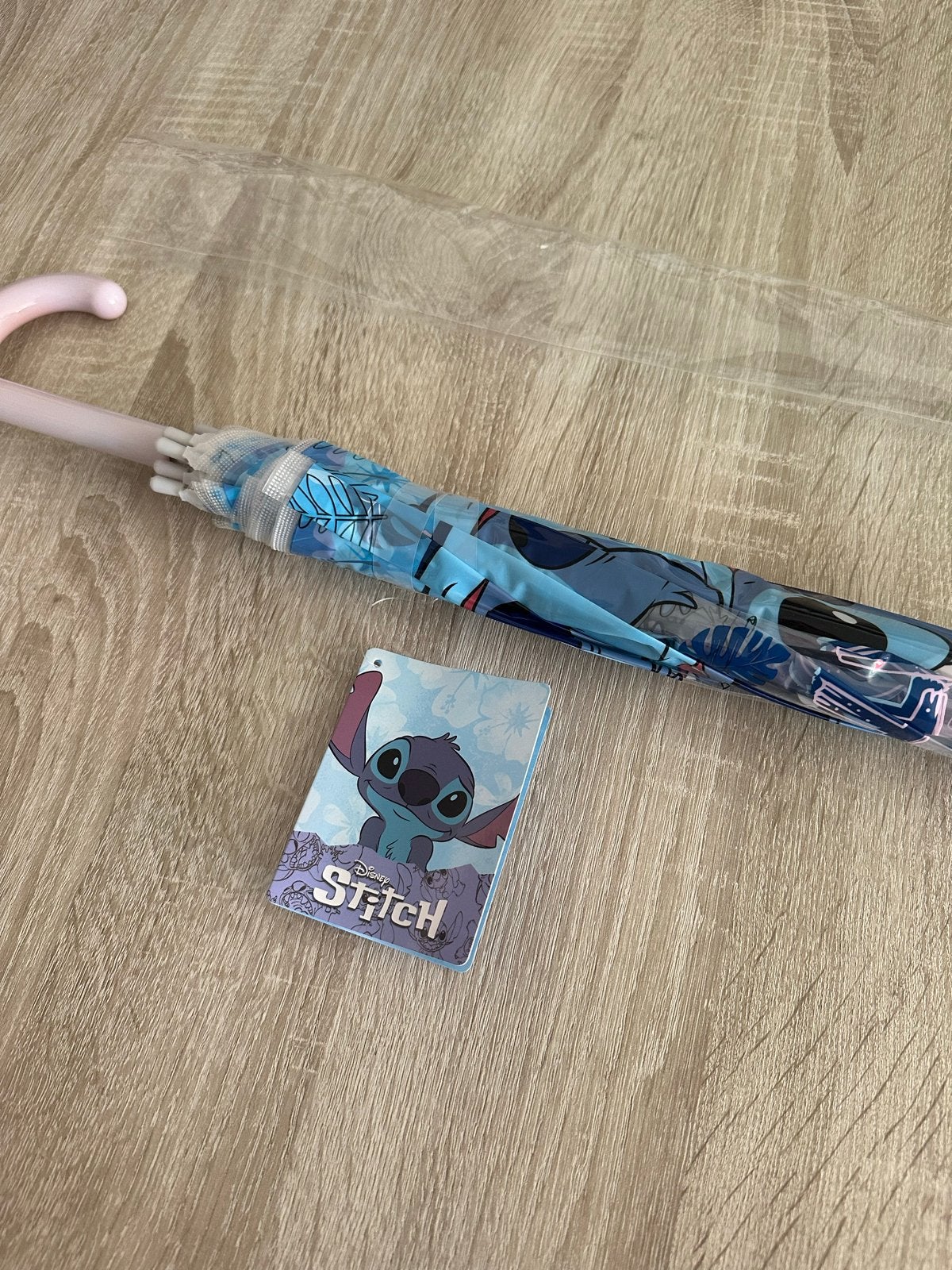 Nieuwe Disney Stitch Paraplu - Transparant met Print, Ophalen of Verzenden, Transparant, Nieuw, Overige kleuren