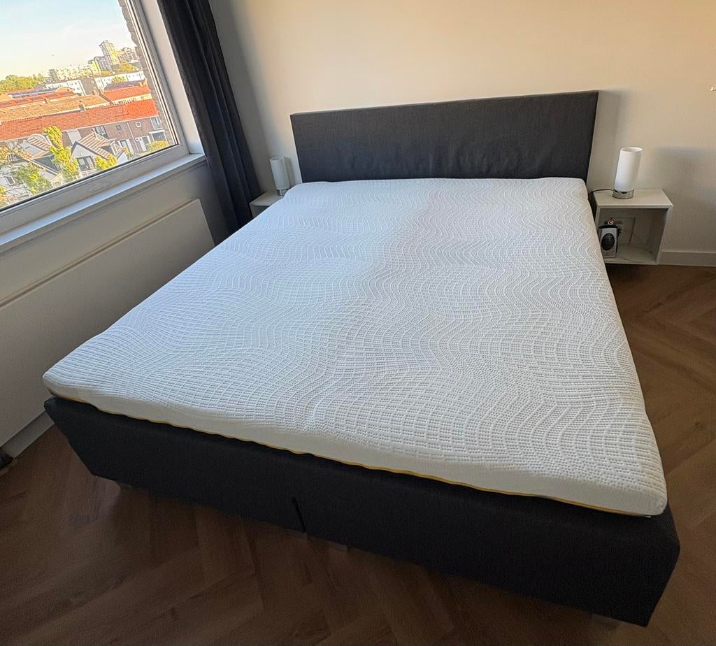 Boxpring 200x180 compleet met topper, Huis en Inrichting, Ophalen, Gebruikt, Tweepersoons, 180 cm