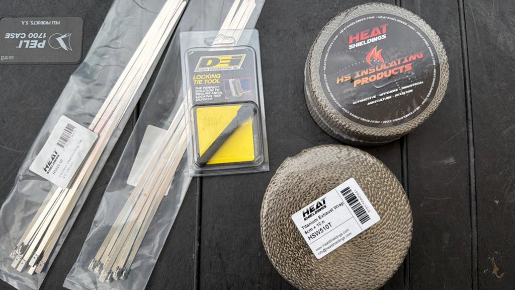 Heatwrap set uitlaat - Titanium 2x10m, RVS ties, tie tool, Ophalen of Verzenden, Nieuw, Universele onderdelen