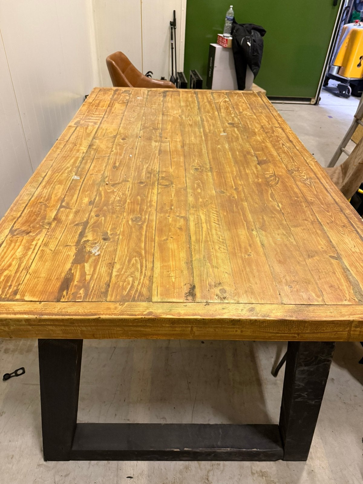 Robuuste Tafel met 4 stoelen, Ophalen, 100 tot 150 cm, Eikenhout, Zo goed als nieuw