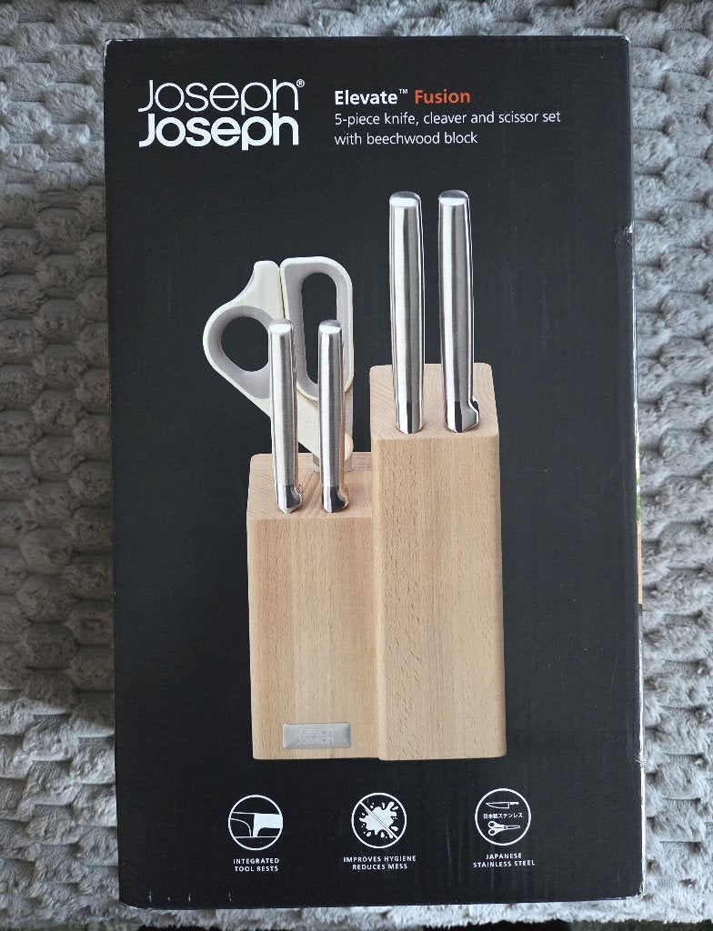 Joseph Joseph - Elevate Fusion Messen en Schaar - 5-Delig, Ophalen, Bestekset, Zo goed als nieuw, Rvs of Chroom