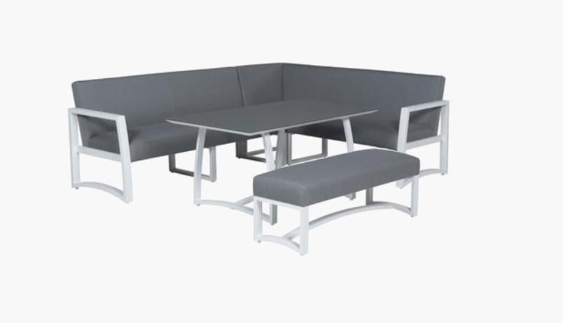 Garden Impressions Aureum lounge-diningset grijs wit, Tuin en Terras, Ophalen, Bank, Aluminium, Zo goed als nieuw