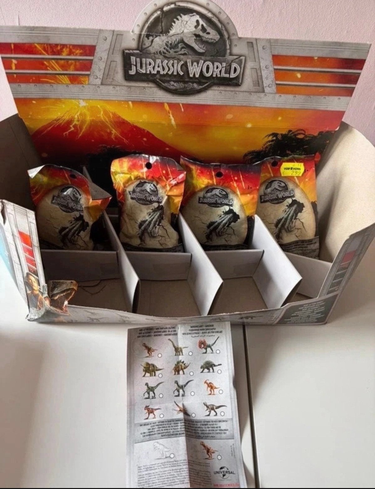 Jurassic World Mini Actie Dino's - 4 Blinde Eieren, Ophalen of Verzenden, Zo goed als nieuw