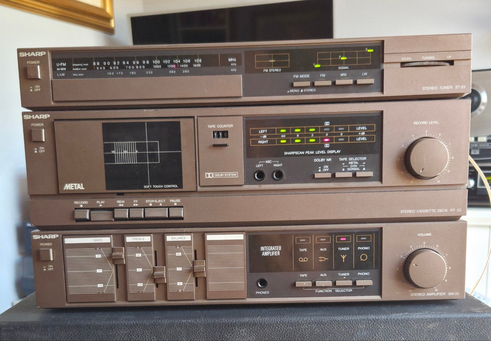 Sharp SM-23 / RT-23 / ST-23 Audio Set | Vintage Midi, Tuner of Radio, Gebruikt, Verzenden, Losse componenten