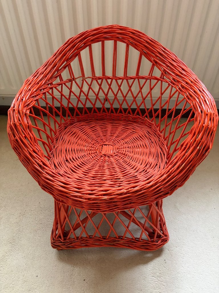 Rieten kinderstoeltje 70’s, Kinderen en Baby's, Kinderstoelen, Ophalen, Gebruikt, Overige typen