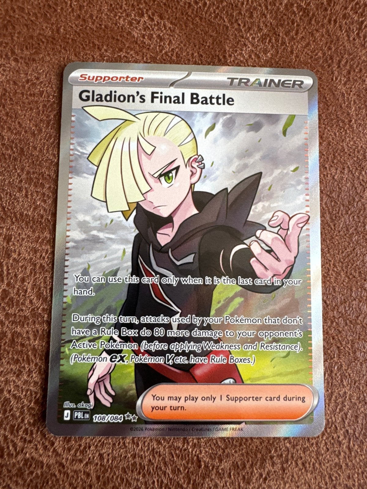 Pokémon TCG Gladion's Final Battle Full Art Trainer 108, Hobby en Vrije tijd, Verzamelkaartspellen | Pokémon, Ophalen of Verzenden