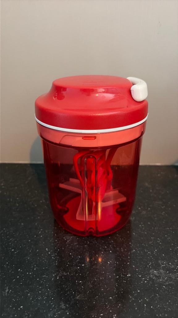 Tupperware SuperSonic Chopper Medium, Ophalen of Verzenden, Zo goed als nieuw, Rood, Overige typen