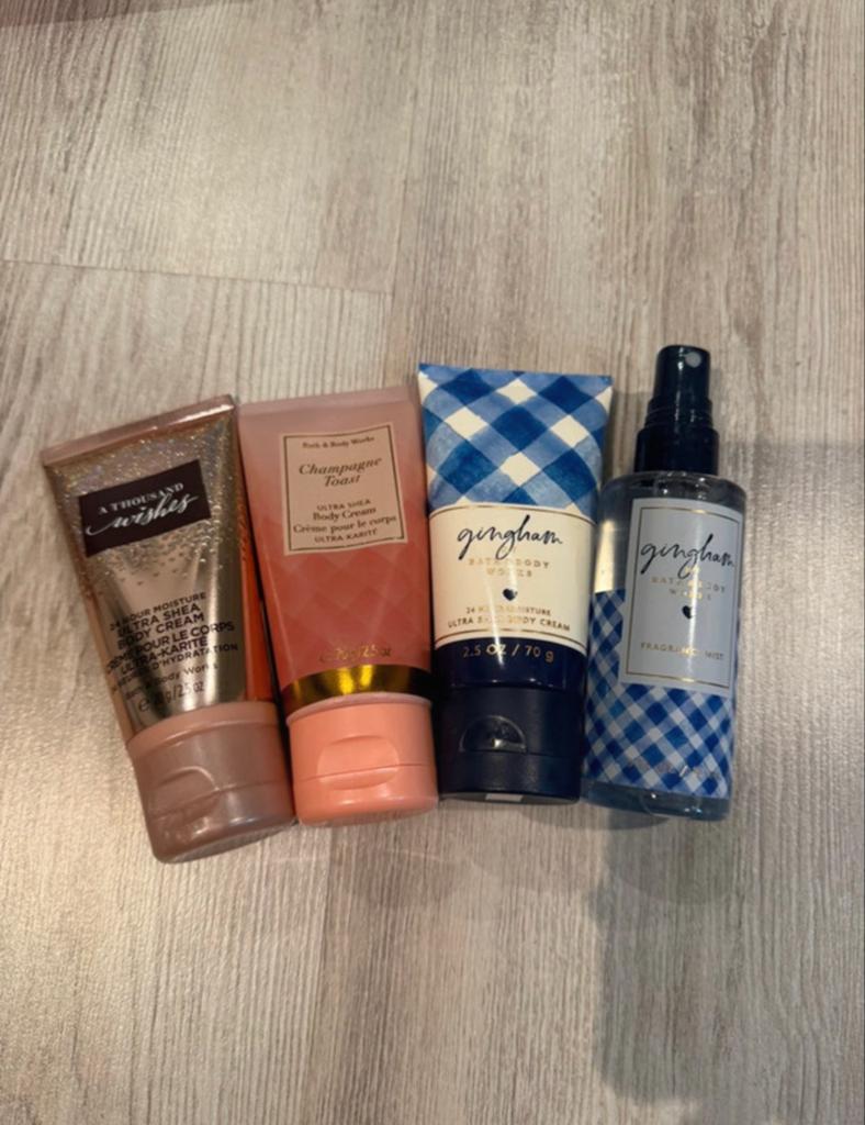 Bath & Body Works Body mini Crèmes en Bodyspray Set, Ophalen of Verzenden, Nieuw, Bodylotion, Crème of Olie