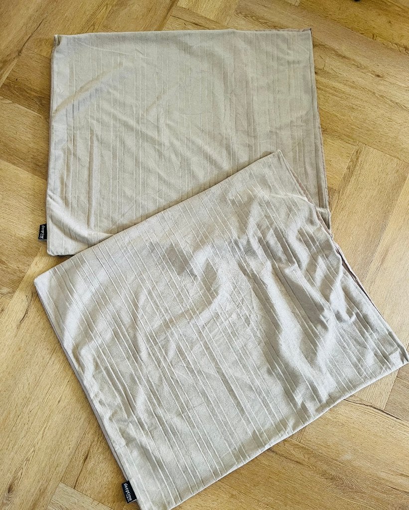 dekbedovertrek luxe zgan streep sleeptime beige, Overige maten, Ophalen of Verzenden, Zo goed als nieuw, Overige merken