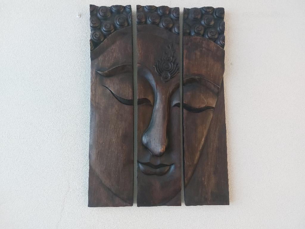 Drie luik Buddah uit Thailand 2 maal Wanddecoratie Boeddha, Ophalen, Zo goed als nieuw