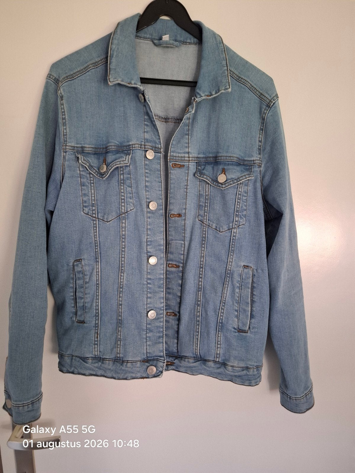 leuk spijkerjasje mt L, Kleding | Dames, Jassen | Zomer, Blauw, Maat 42/44 (L), Ophalen of Verzenden, Zo goed als nieuw