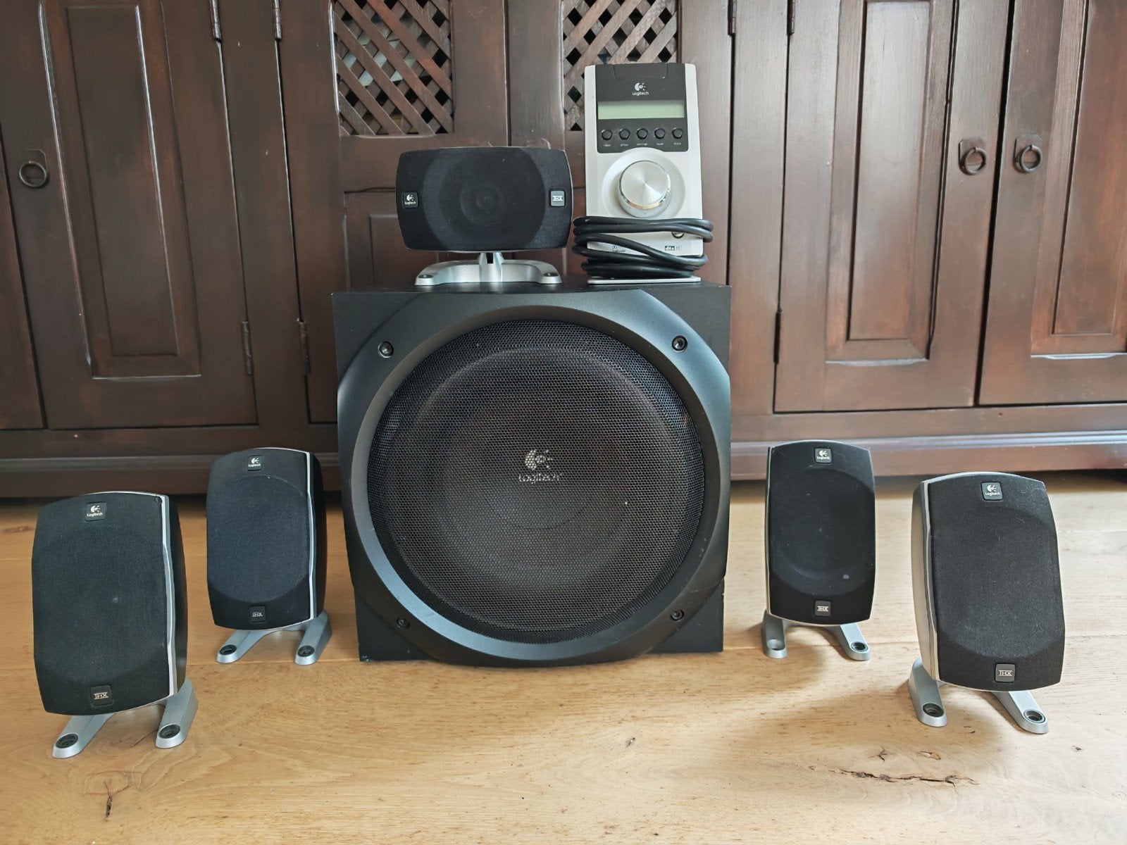 Logitech Z-5500 Digital 5.1 Surround Sound Systeem, Verzenden, Gebruikt, Speakers, Overige merken