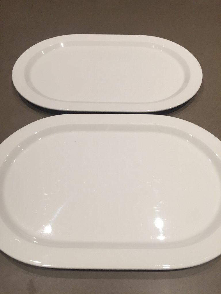 2x Villeroy & Boch ovale serveerschalen - wit, Villeroy & Boch, Ophalen of Verzenden, Modern, Porselein