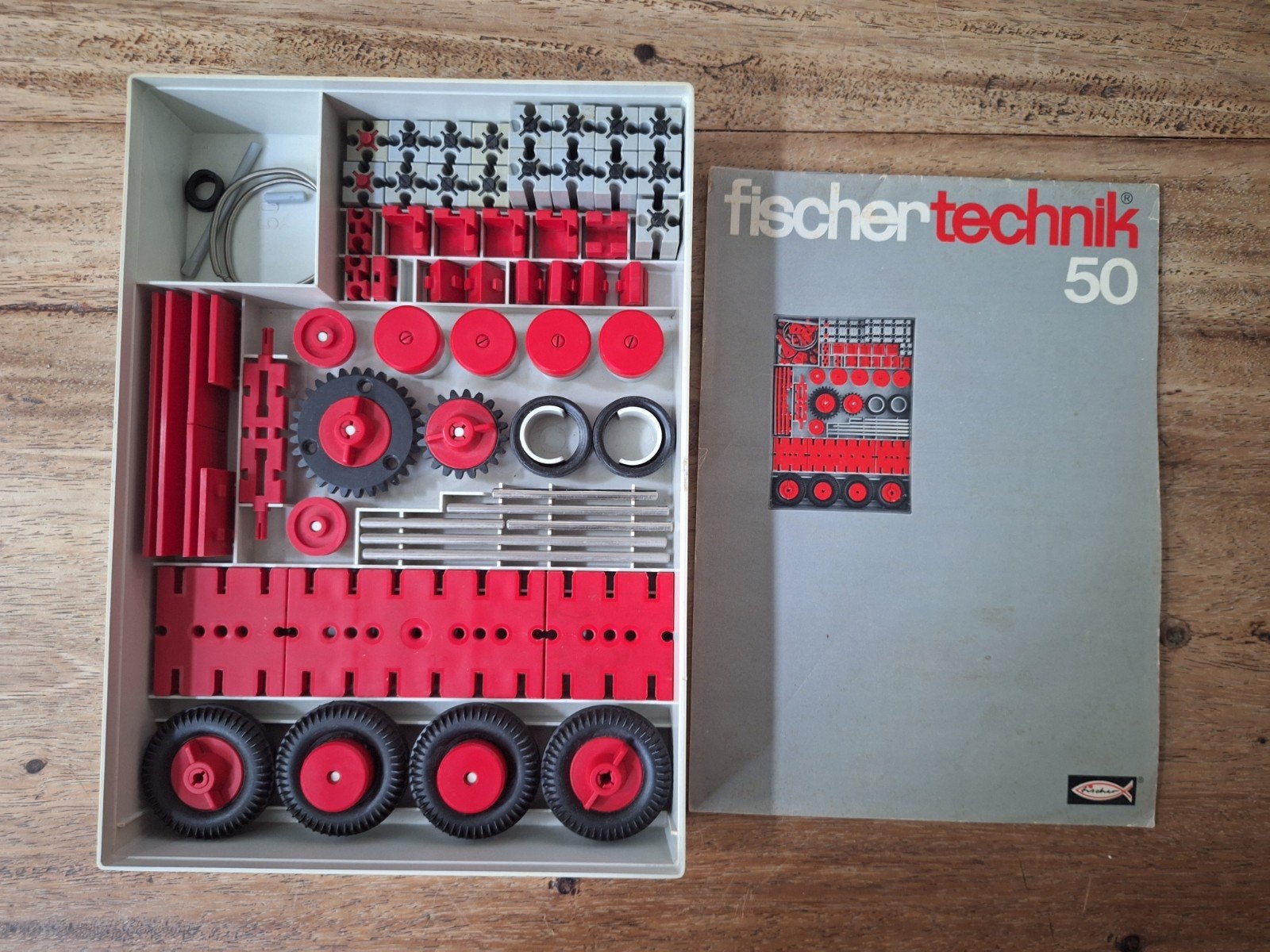 Vintage Fischertechnik Bouwdozen 50, 50/1, 50/2, 50/3 & Mot1, Ophalen of Verzenden, Gebruikt