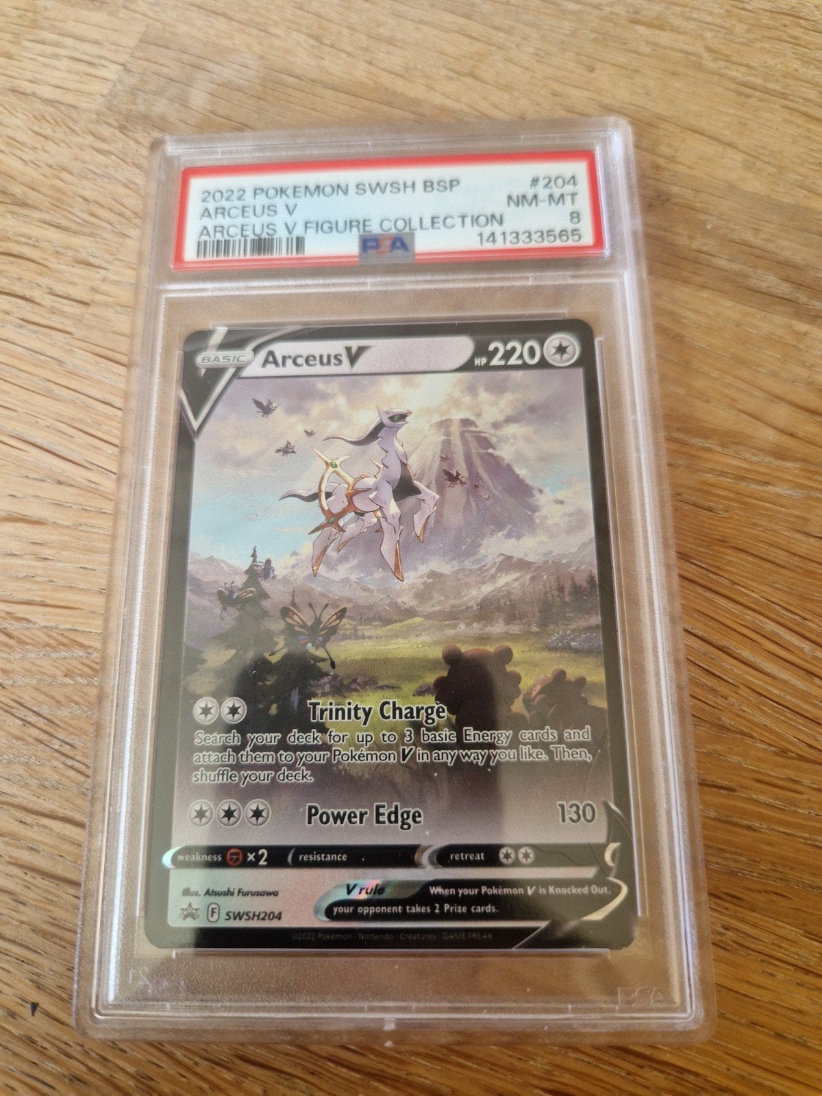 pokemon Arceus V SWSH204 Promo PSA 8, Ophalen of Verzenden, Zo goed als nieuw, Losse kaart, Foil