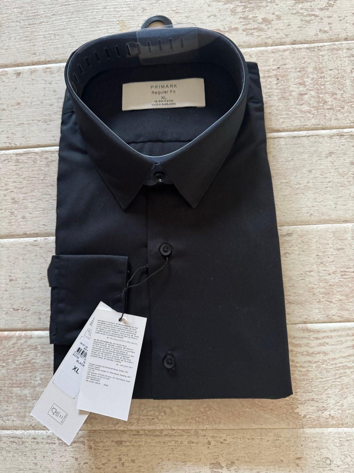 Primark Regular Fit overhemd - Zwart - Maat XL, Ophalen of Verzenden, Nieuw, Zwart, Halswijdte 43/44 (XL)