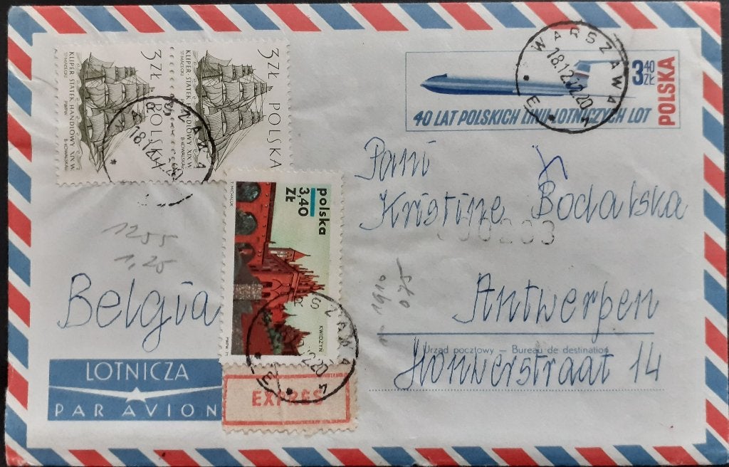 Luchtpost Polen, Ophalen of Verzenden, Envelop