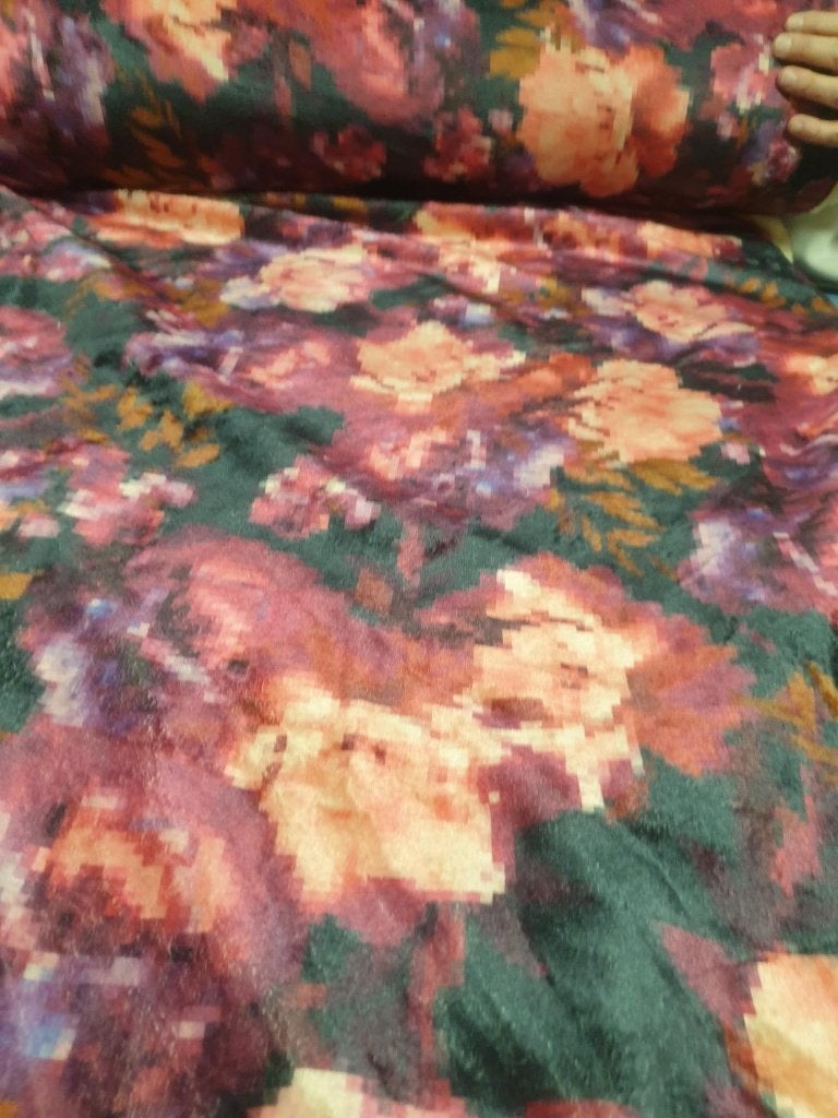 fur velours fuchsia (11515), Overige materialen, Overige kleuren, 120 cm of meer, Nieuw