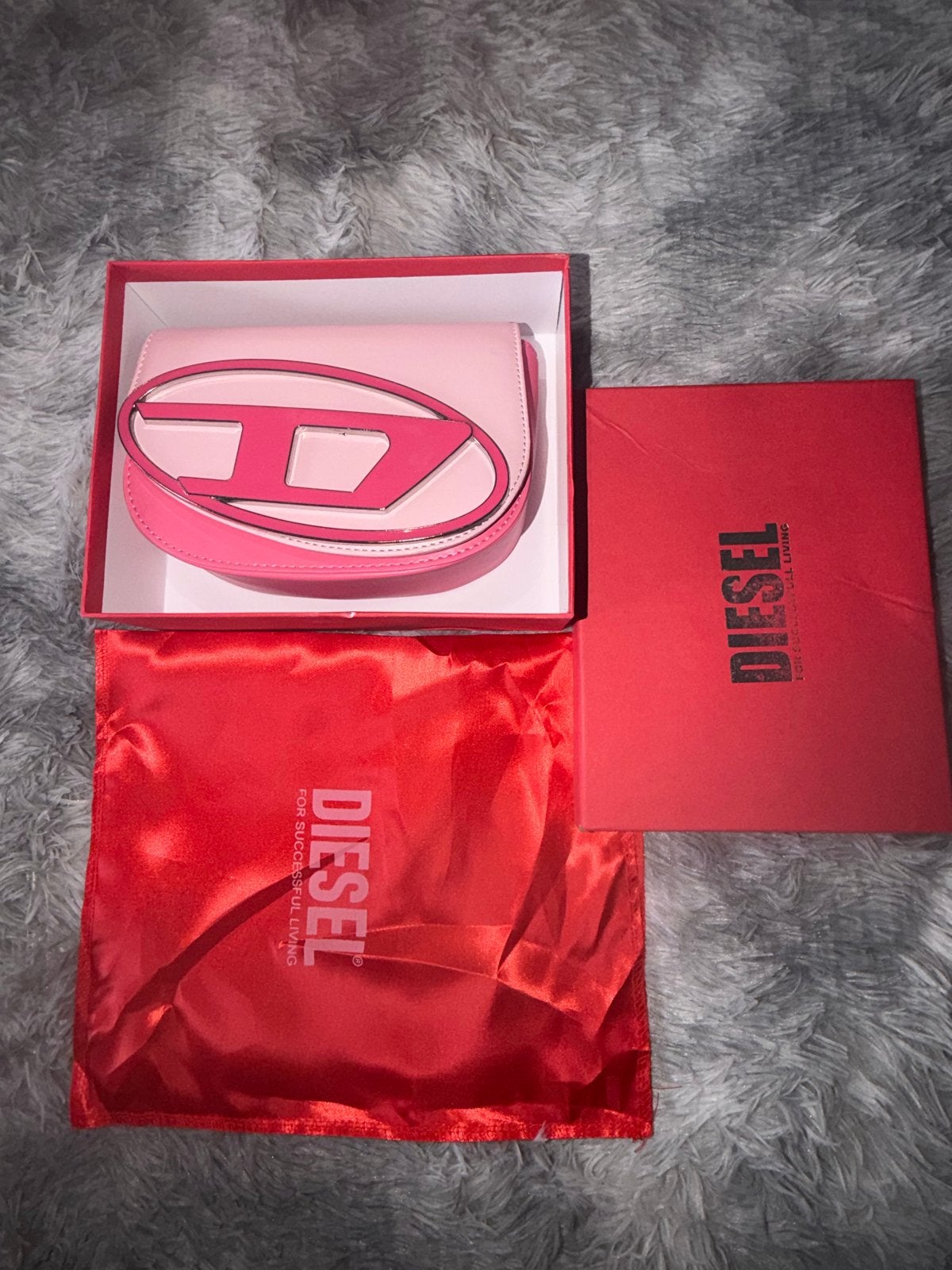 Roze Diesel-tas met doos - Zo goed als nieuw, Ophalen of Verzenden, Nieuw, Roze, Schoudertasje