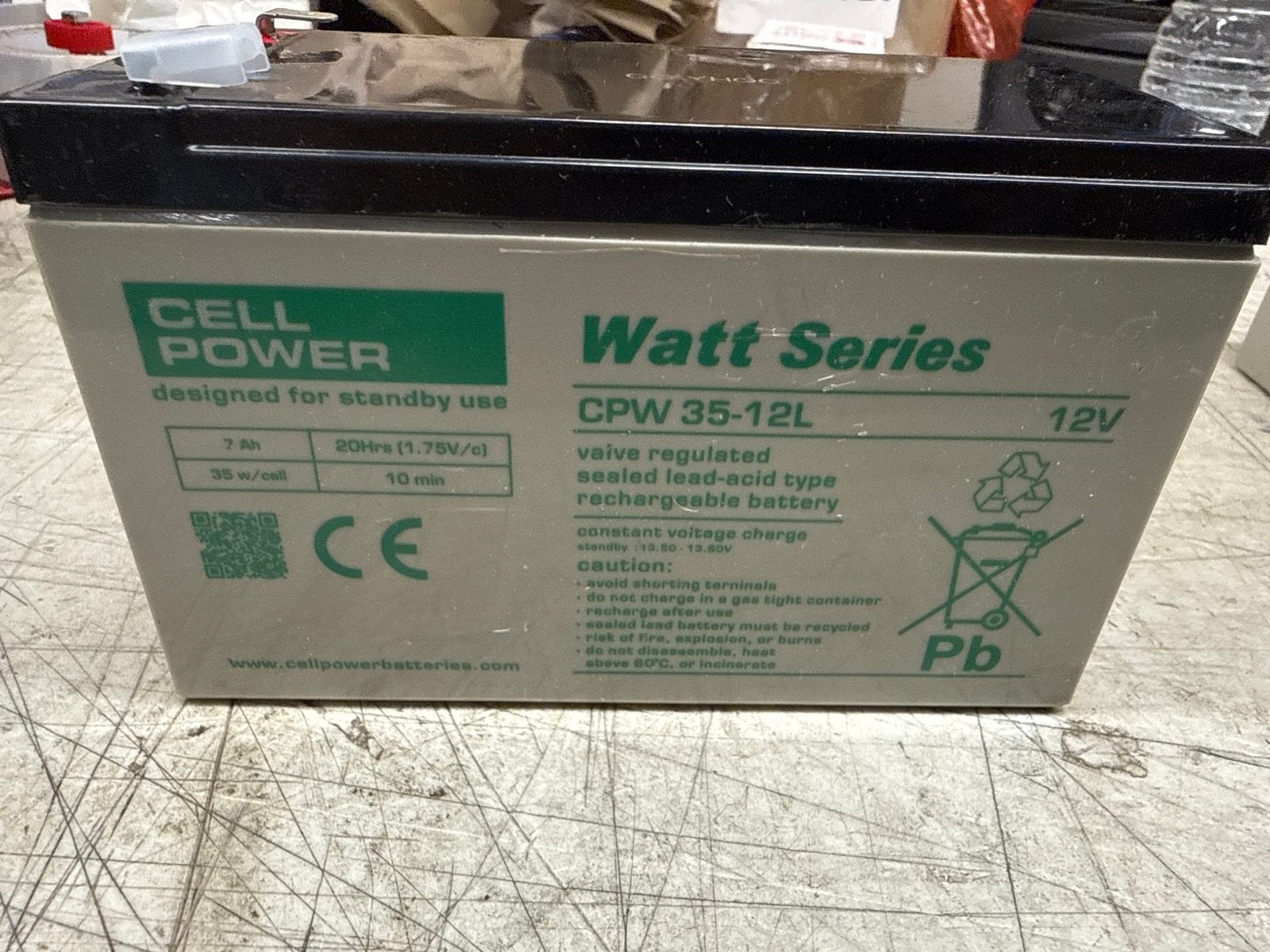 Cell Power Watt Series CPW 35-12L 12V 7Ah Accu, Gebruikt, Ophalen of Verzenden, Nvt, Oplaadbaar