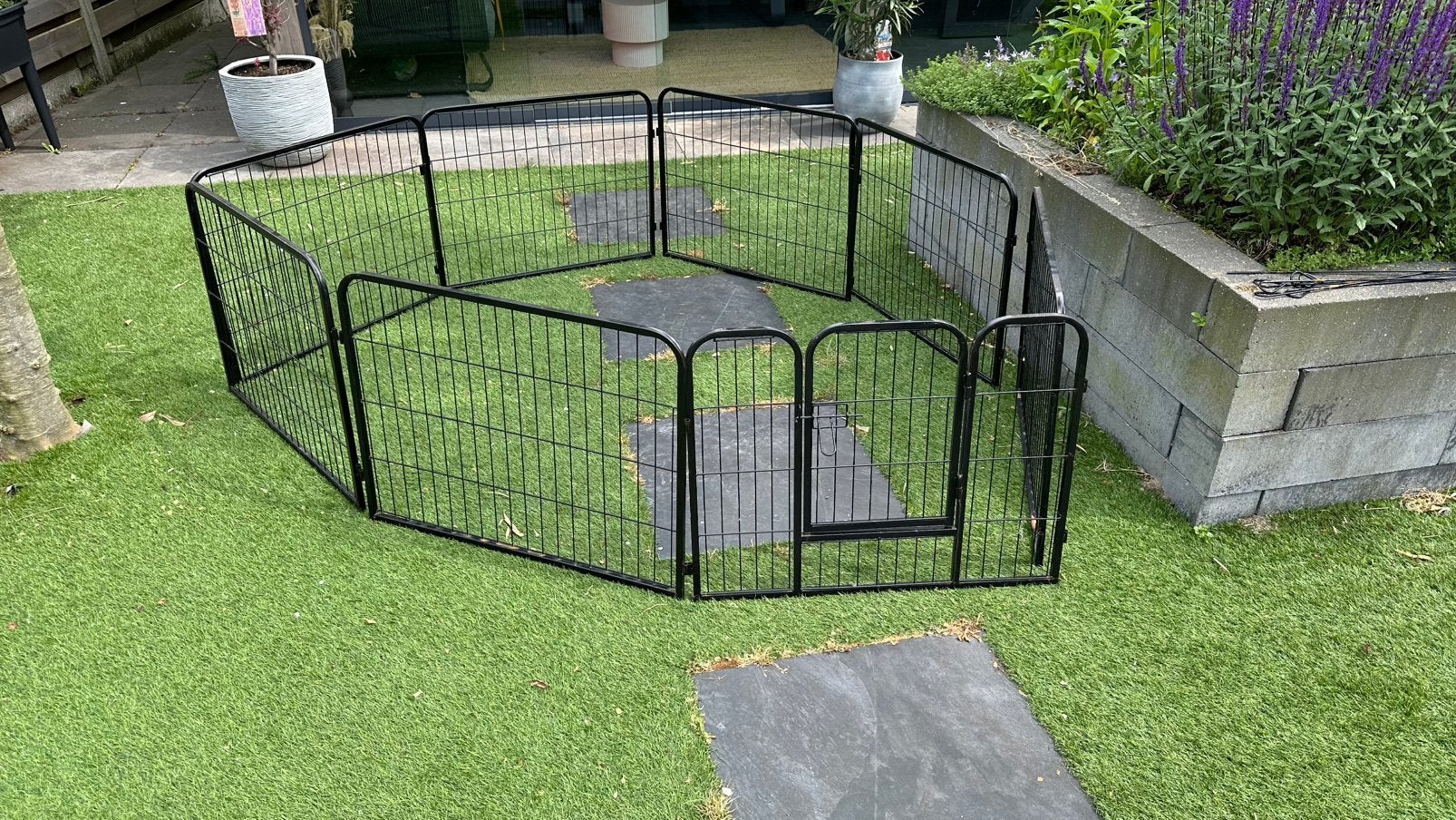 Hondenren / Puppyren – 8 panelen met deur –, Ophalen, Zo goed als nieuw, 110 cm of meer, 65 tot 100 cm