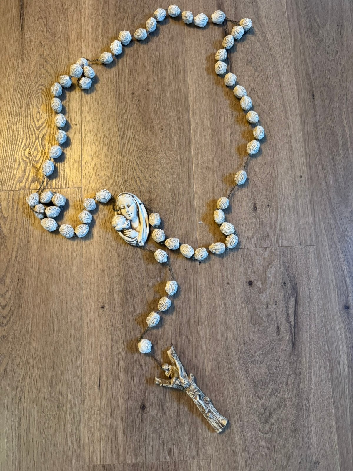 Prachtige Grote Wandrozenkrans (Vintage / Medjugorje Stijl, Ophalen of Verzenden, Zo goed als nieuw