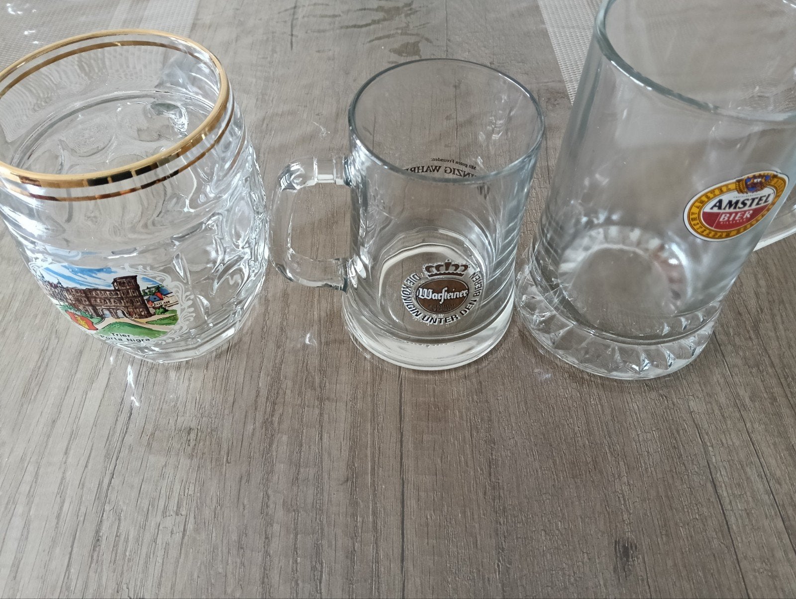 Bierpullen: Bavaria, Warsteiner, Amstel, Trier, Verzamelen, Biermerken, Gebruikt, Glas of Glazen, Bavaria, Ophalen of Verzenden