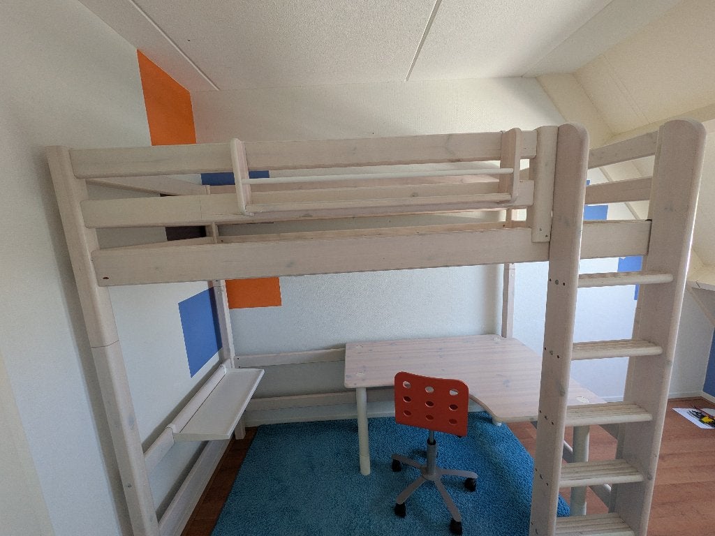 Flexa hoogslaper met bureau en toebehoren, Ophalen, Gebruikt, Hoogslaper