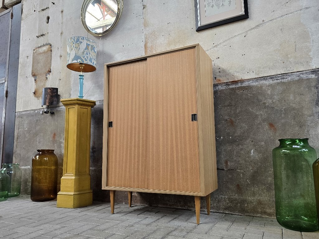 Vintage Duitse Opbergkast | Jaren 60 Design Kast Dressoir, Grenenhout, Vintage retro Mid Century Design, 25 tot 50 cm, Gebruikt