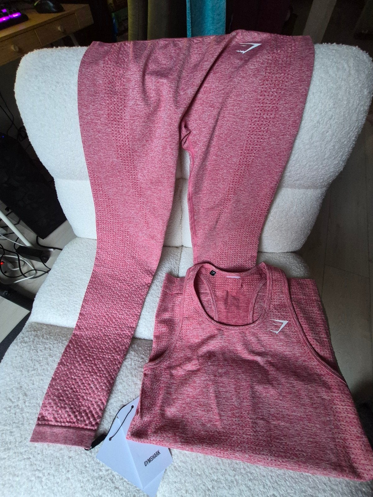 Gymshark Vital Seamless Legging & Top Set - Roze, Nieuw, Ophalen of Verzenden, Fitness of Aerobics, Roze