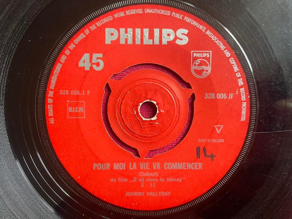 Johnny Hallyday - Pour moi la vie va commencer, Ophalen of Verzenden, Gebruikt, Pop