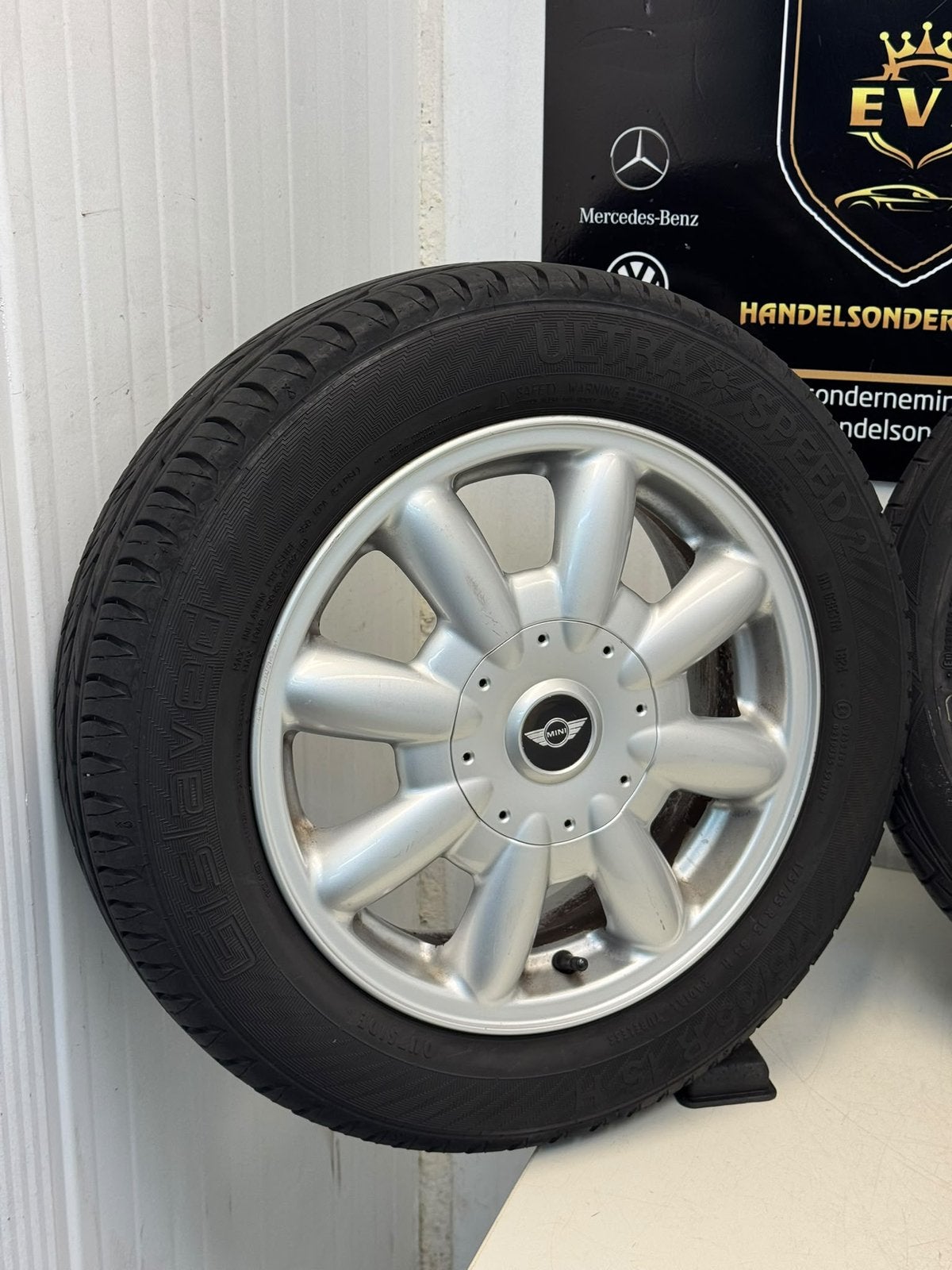 Org. Sportvelgen met zomerbanden Mini One Cooper 4x100, Auto-onderdelen, Gebruikt, 15 inch, 175 mm, Banden en Velgen