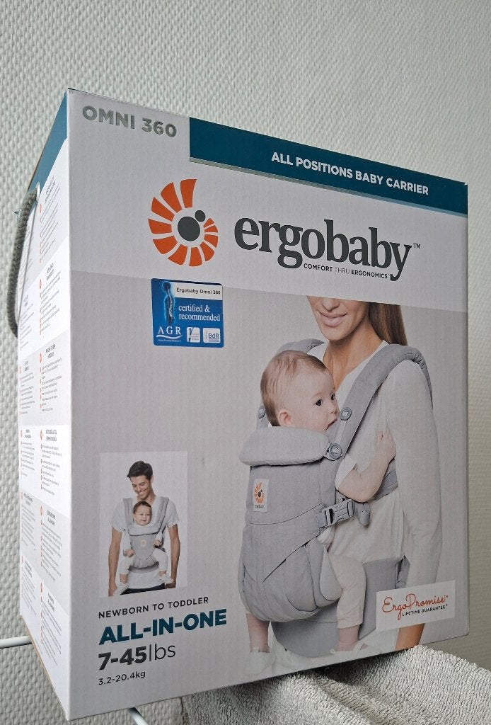 Draagzak Ergobaby Omni 360 lichtgrijs, Kinderen en Baby's, Babydragers en Draagdoeken, Overige merken, Gebruikt, Buik of Rug, Ophalen of Verzenden