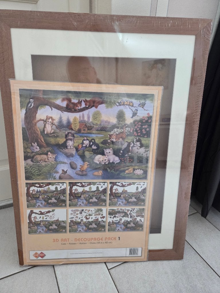 Nieuw 3D Decoupage Pakket met Katten en Dieren, Ophalen, Dieren, Nieuw, Papier of Karton
