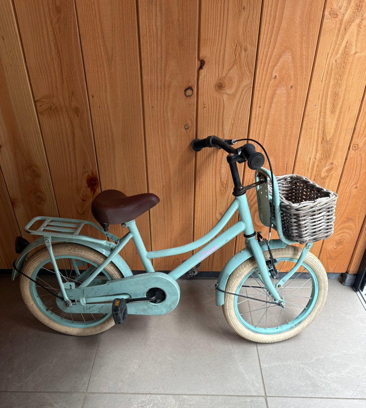 16 inch meisjesfiets, Ophalen, Terugtraprem, Gebruikt, Handrem