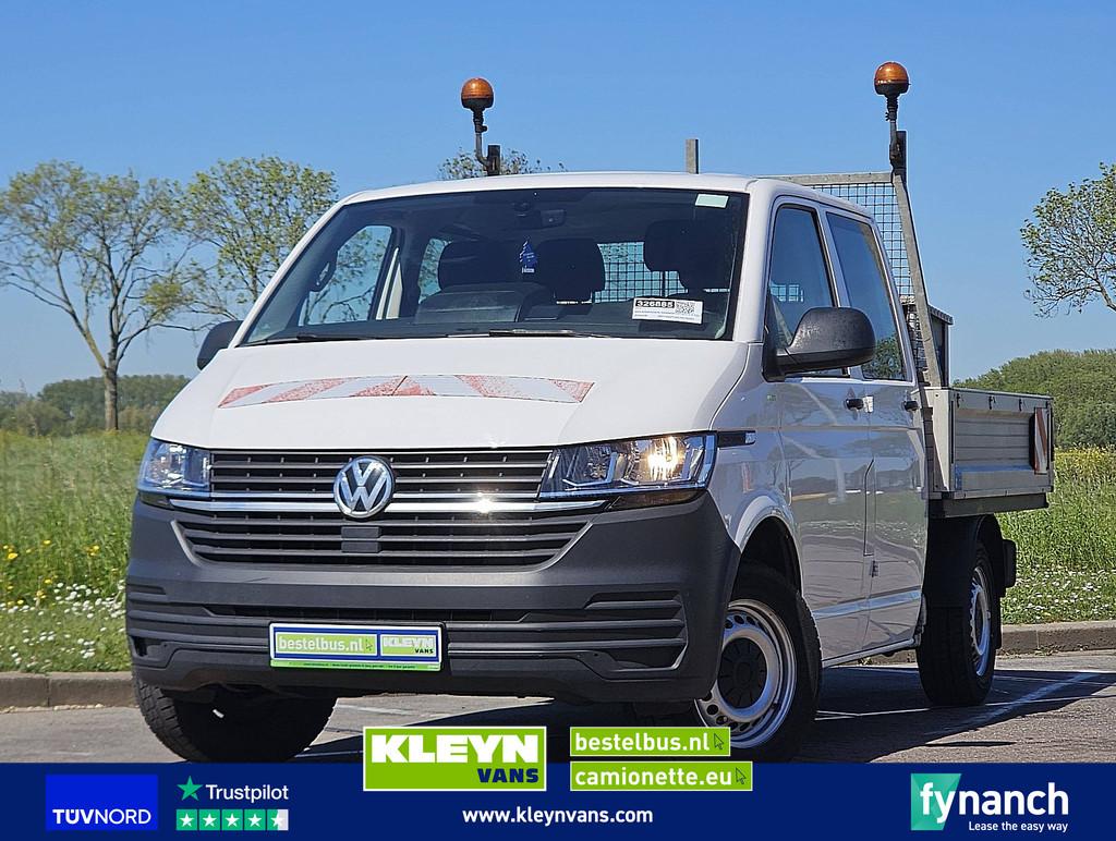 VOLKSWAGEN TRANSPORTER 2.0 TDI l2 dubbel cabine ac!, Auto's, Volkswagen, Gebruikt, Euro 6, Wit, Bedrijf