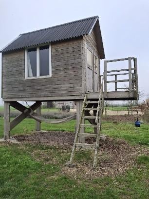 boomhut, Ophalen, Gebruikt, Hout