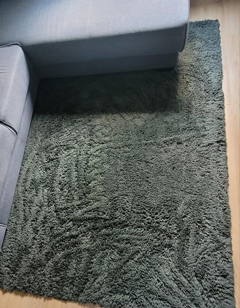 Zacht hoogpolig donkergroen vloerkleed 160x230 cm, Ophalen, Modern, Comfortabel, Hoogpolig, 150 tot 200 cm, 200 cm of meer
