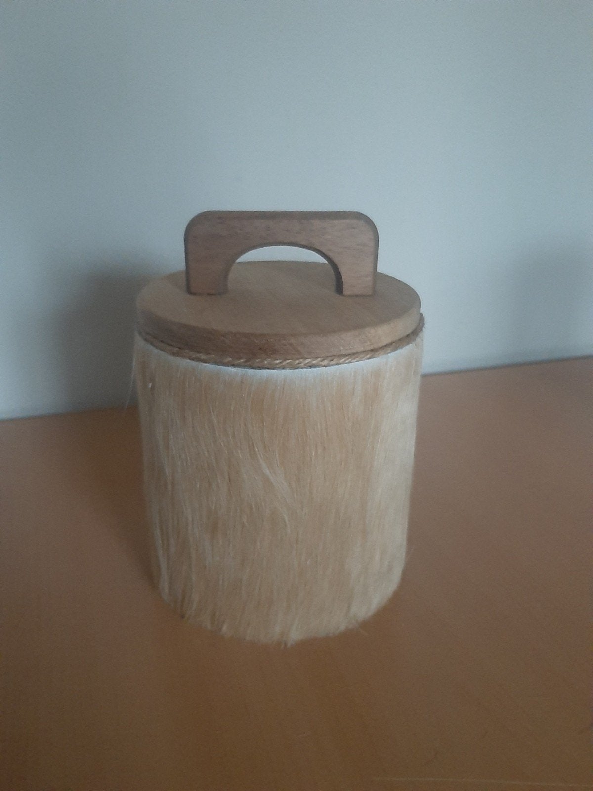 Koeienhuid Voorraadpot 12cm, Huis en Inrichting, Ophalen of Verzenden, Nieuw, Beige, Landelijk