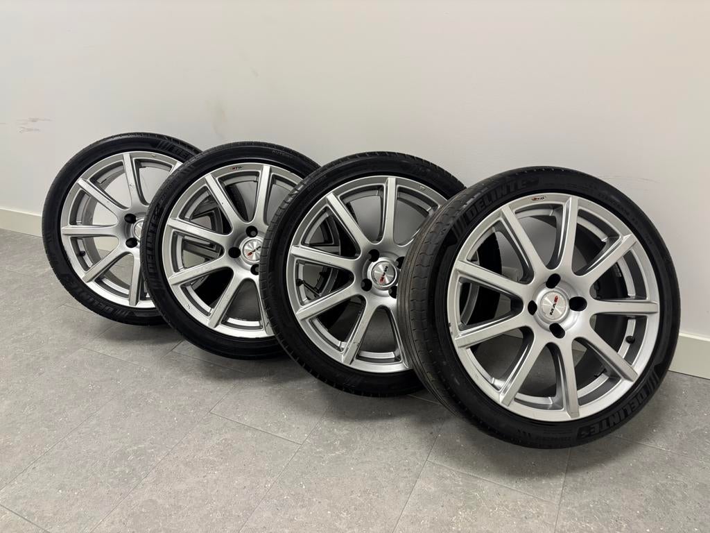 MAK velgen 18” 4x112 | setprijs €175 | banden op, 18 inch, Banden en Velgen, Ophalen of Verzenden, Zomerbanden