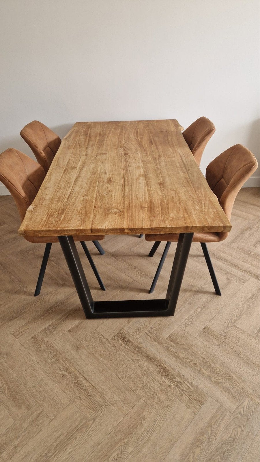 Eettafel teak hout, Ophalen, Rechthoekig, 200 cm of meer, 50 tot 100 cm
