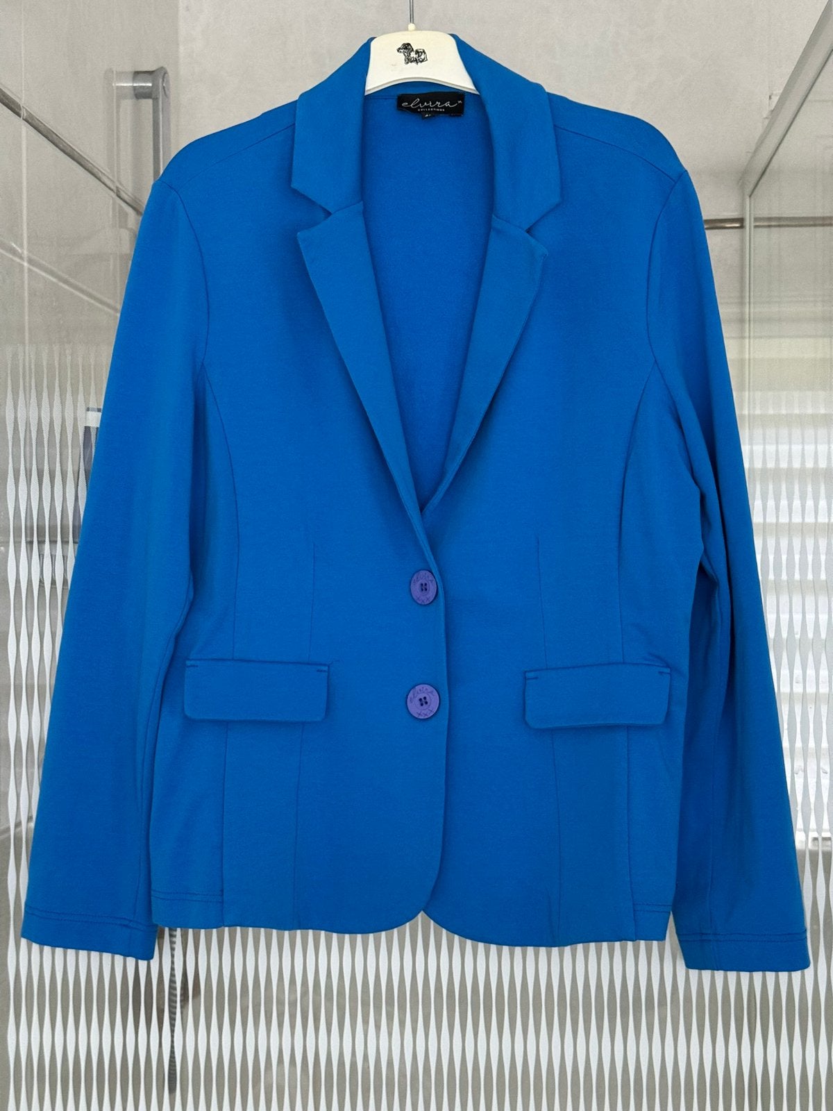 Mooi jasje van Elvira kleine maat 46 helblauw., Ophalen of Verzenden, Zo goed als nieuw, Maat 46/48 (XL) of groter, Zwart