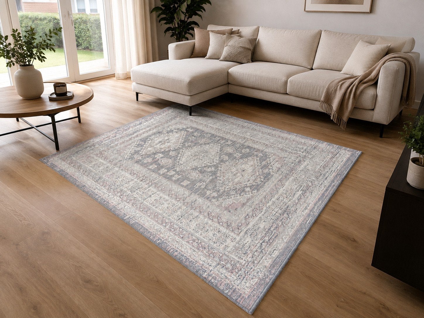 Vloerkleed 160x230 cm, Ophalen, 150 tot 200 cm, Grijs, 200 cm of meer